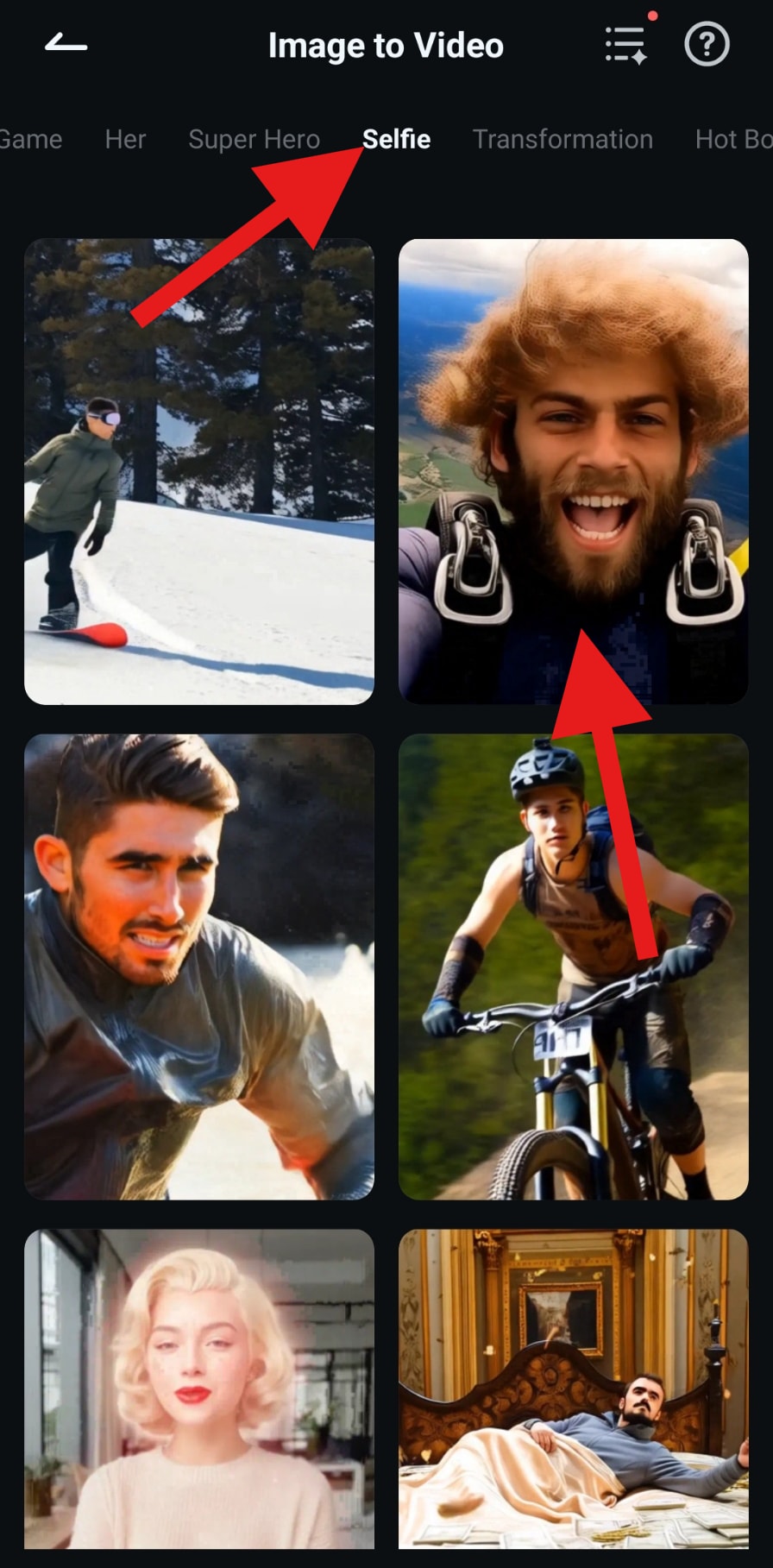 find skydiving image to video template