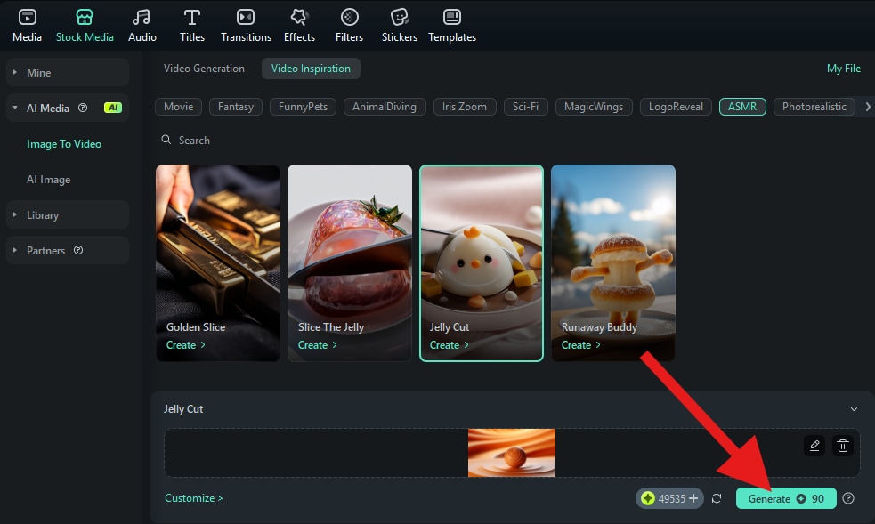 generate asmr video using filmora desktop