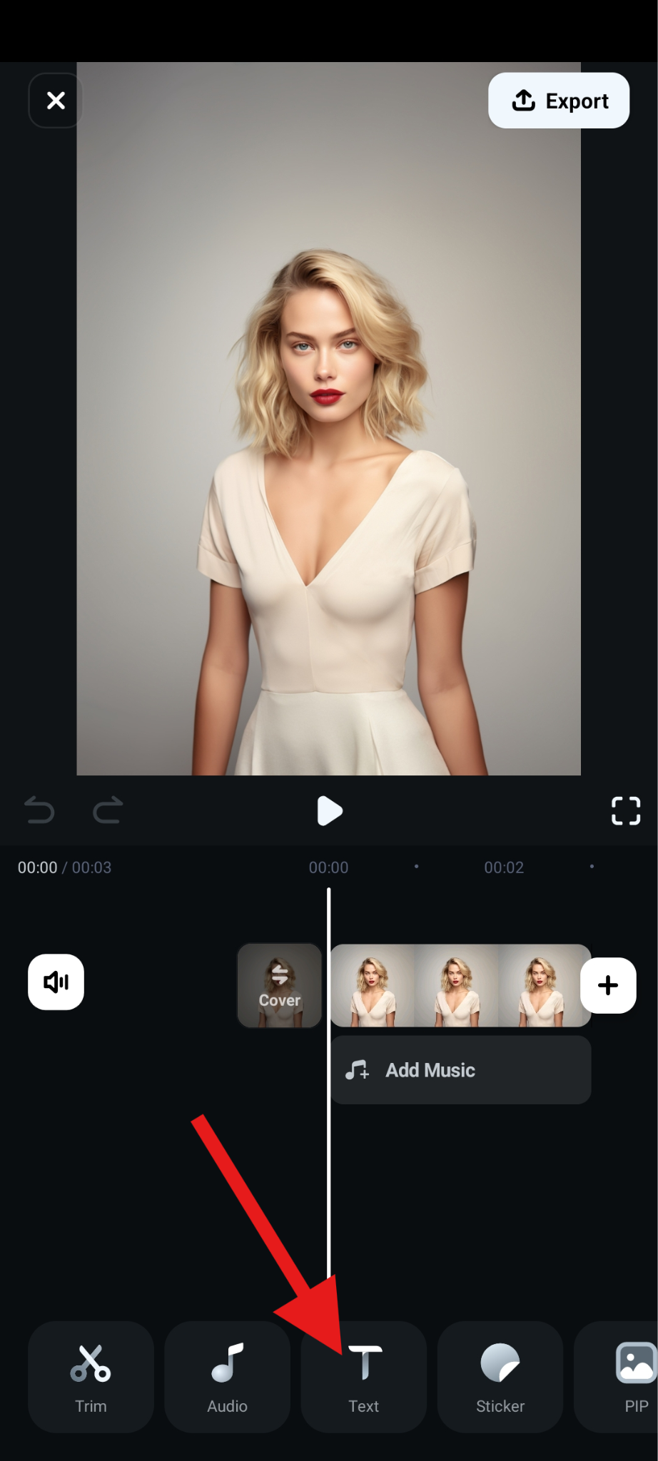 tap to activate text feature filmora