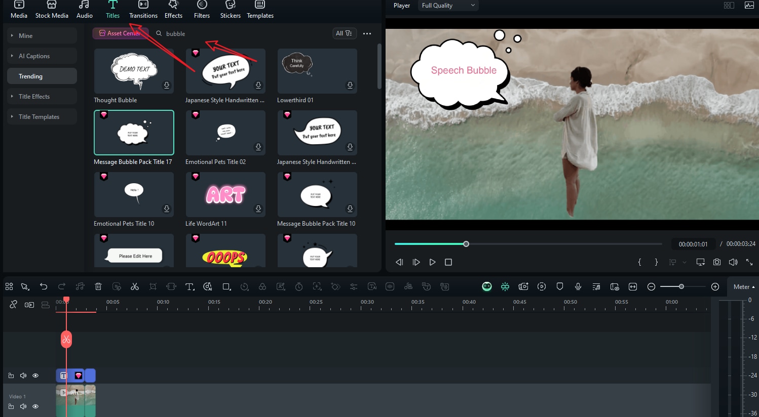 add speech bubble photos and videos