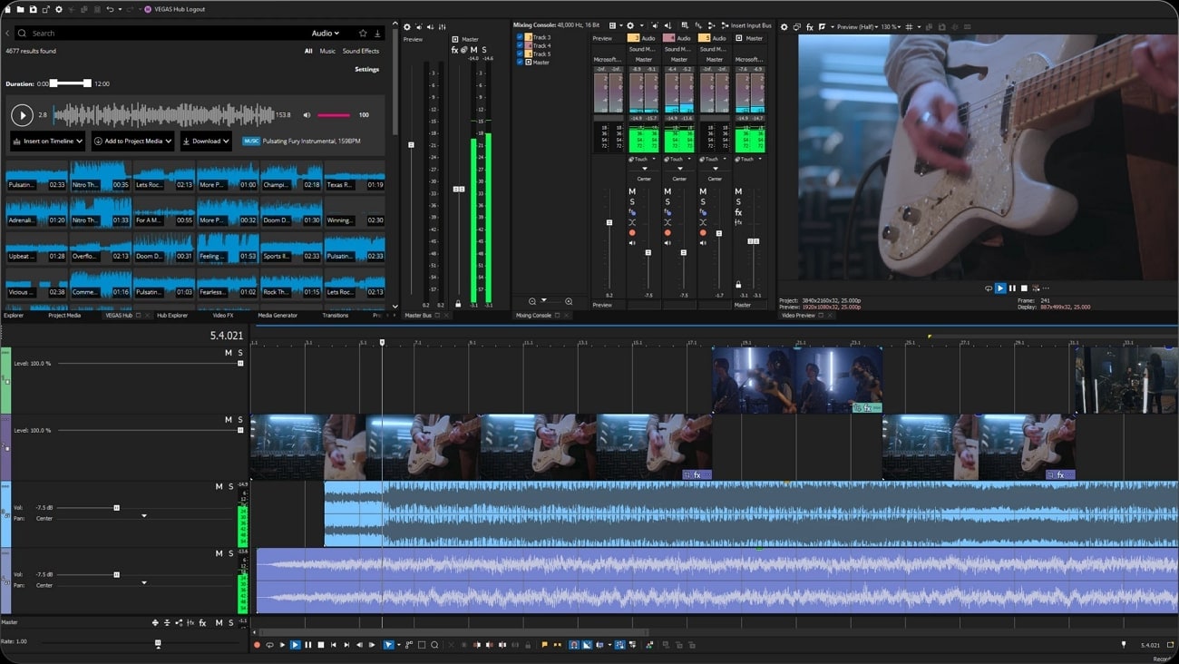 sony vegas interface