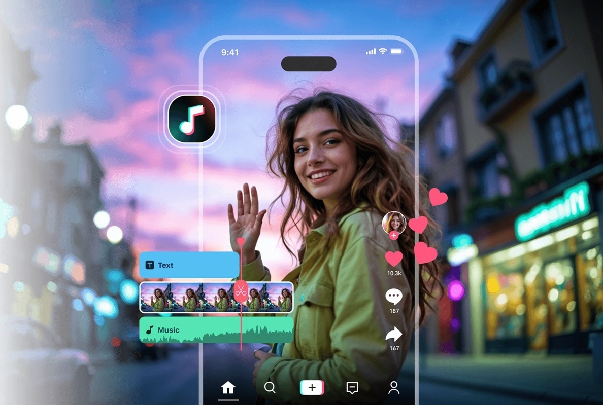 tiktok styles video using filmora
