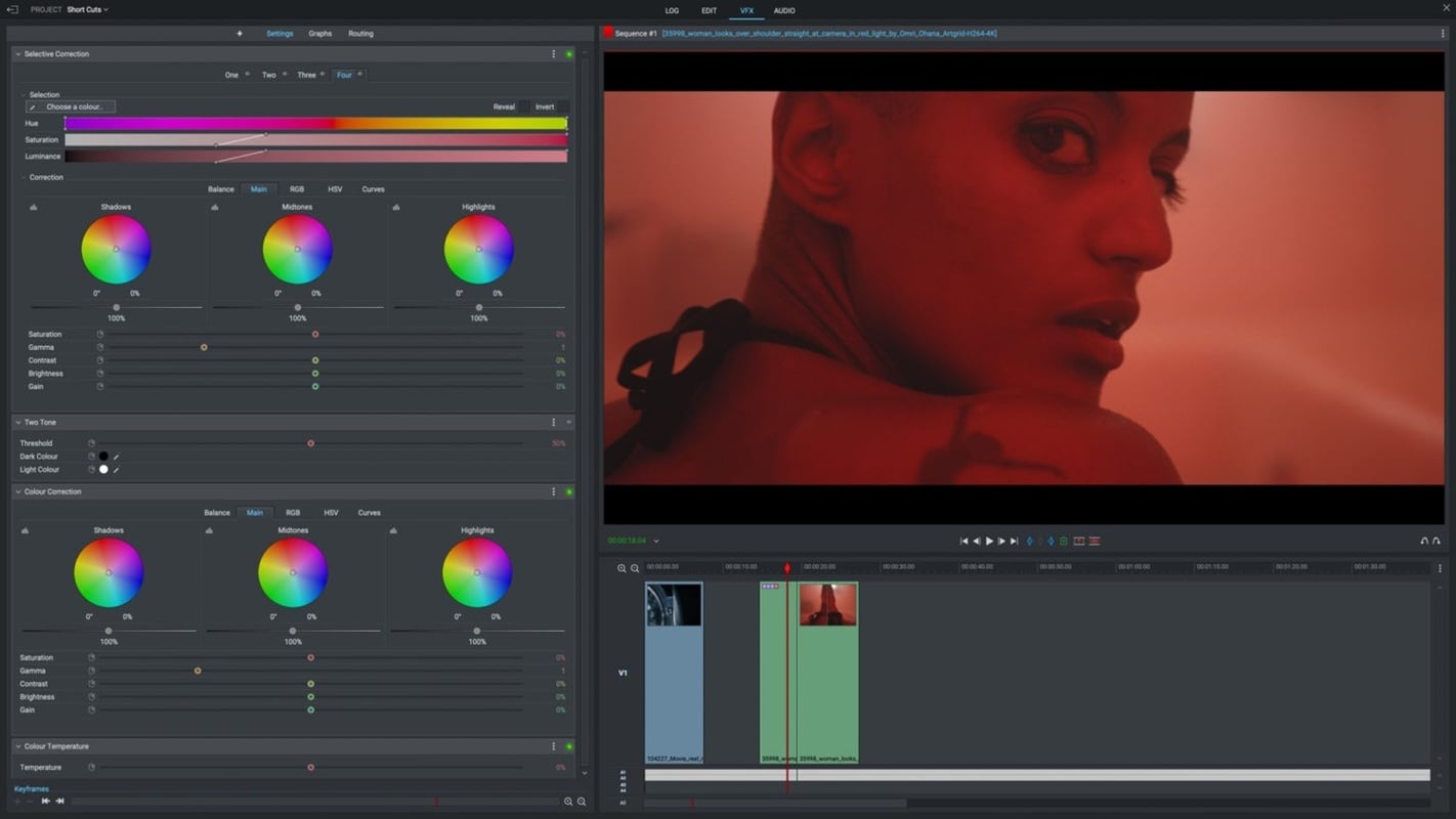 lightworks color grading