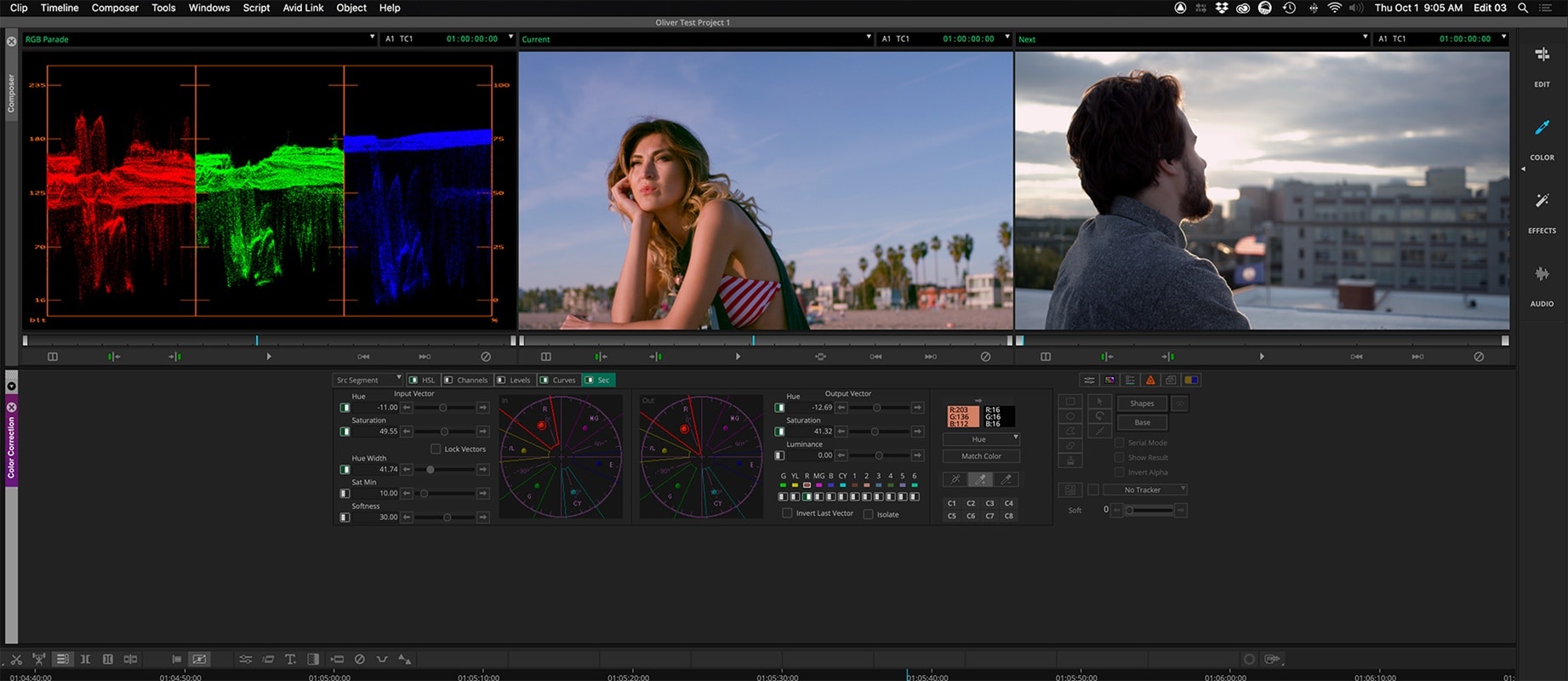 avid media composer color grading