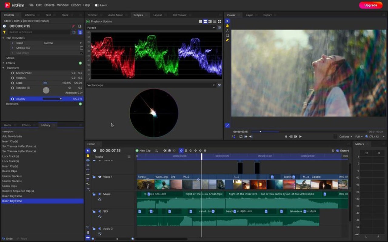 hitfilm color grading