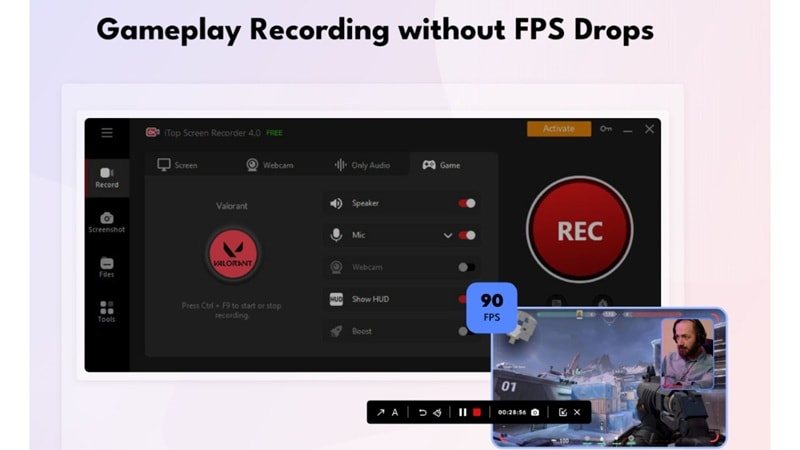 capture gameplay with itop screen recorder