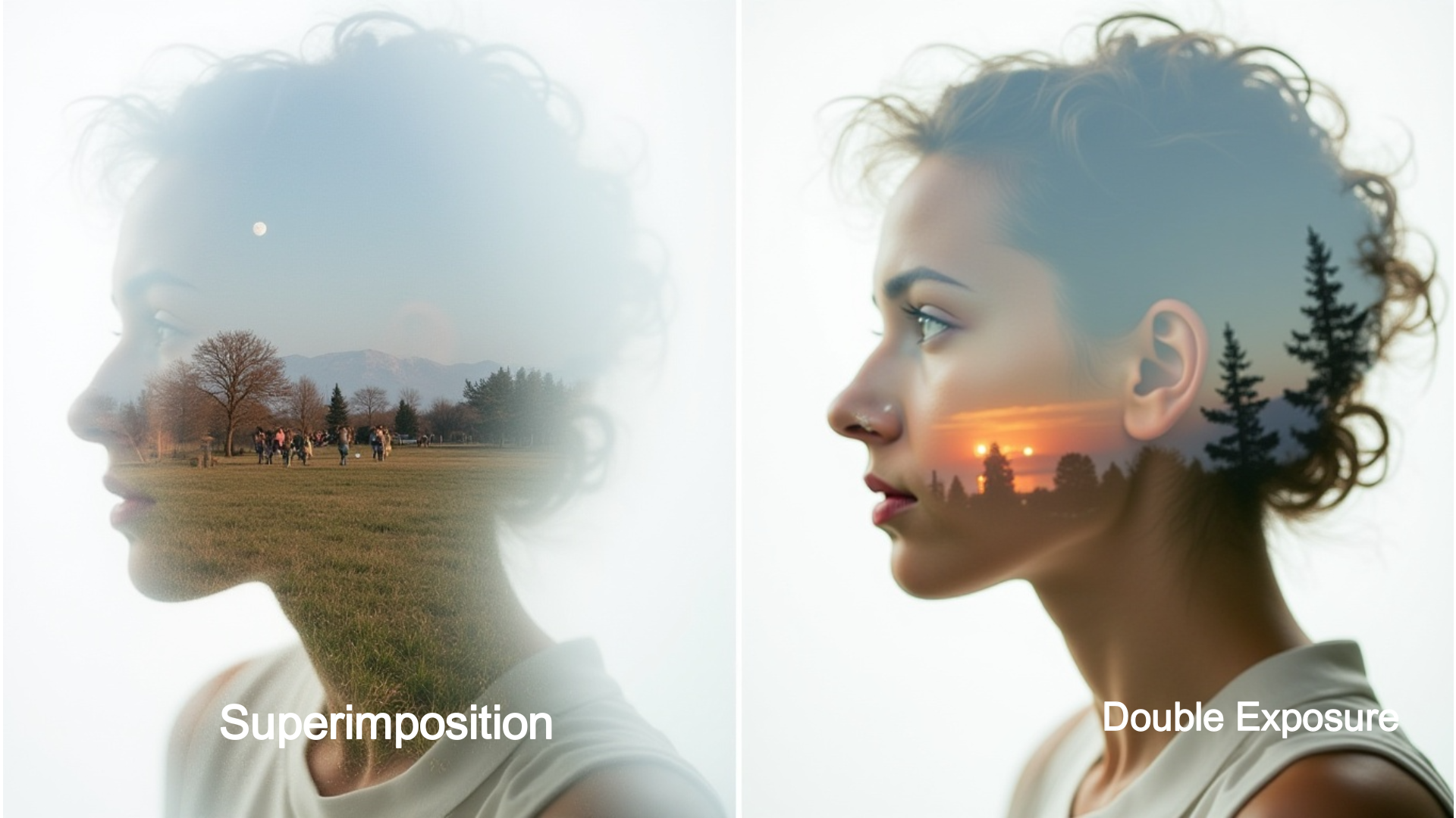 superimposition vs double exposure effect