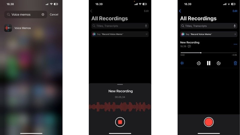 test microphone on voice memos