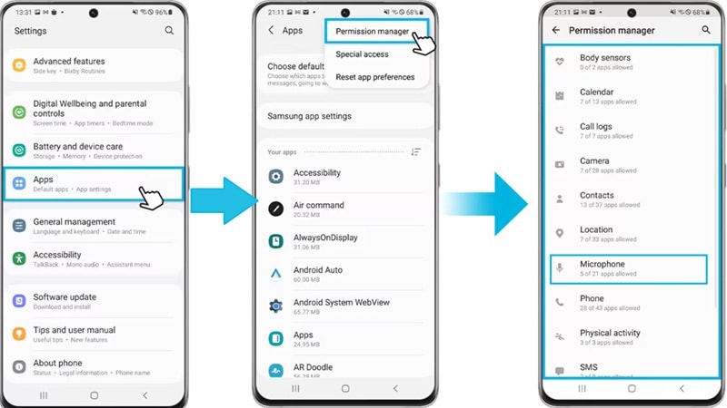 see permissions for screen recorder