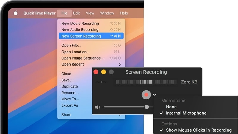 choose internal microphone input
