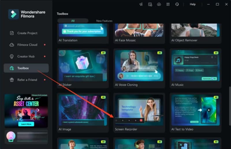 access the screen recorder feature