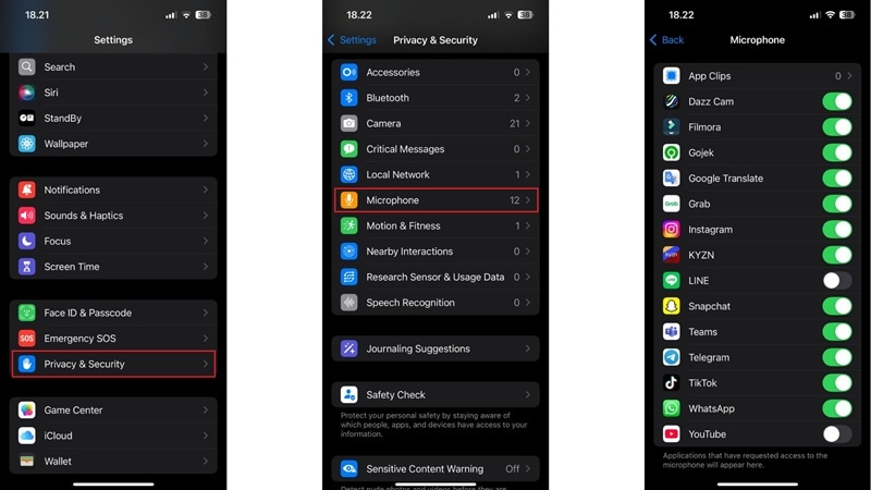 check permissions of some apps