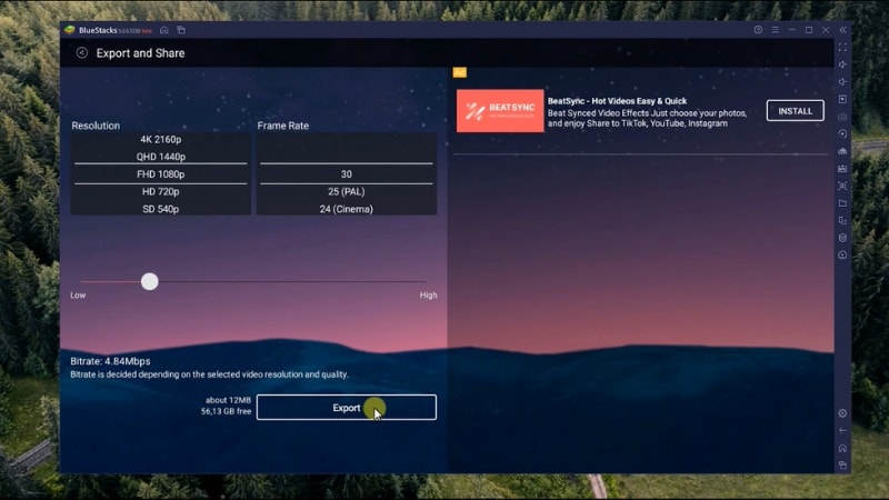 export the video