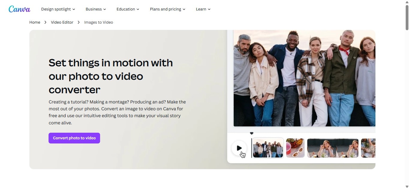 canva photo to video converter online