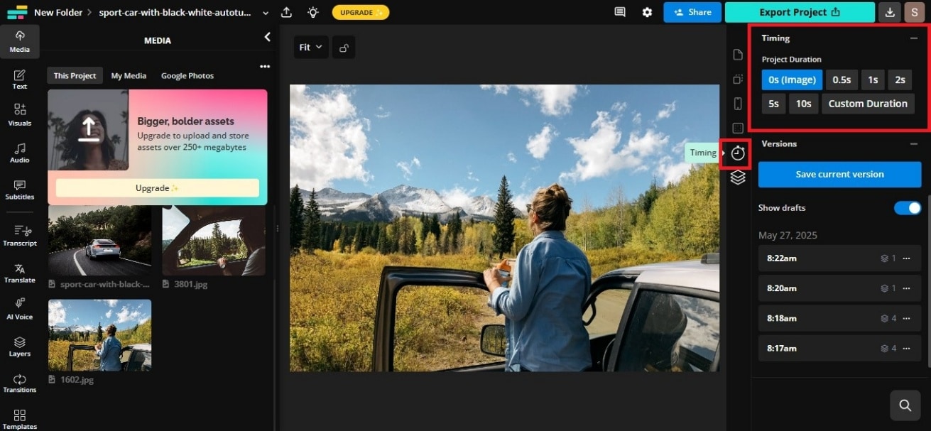 add time duration to image
