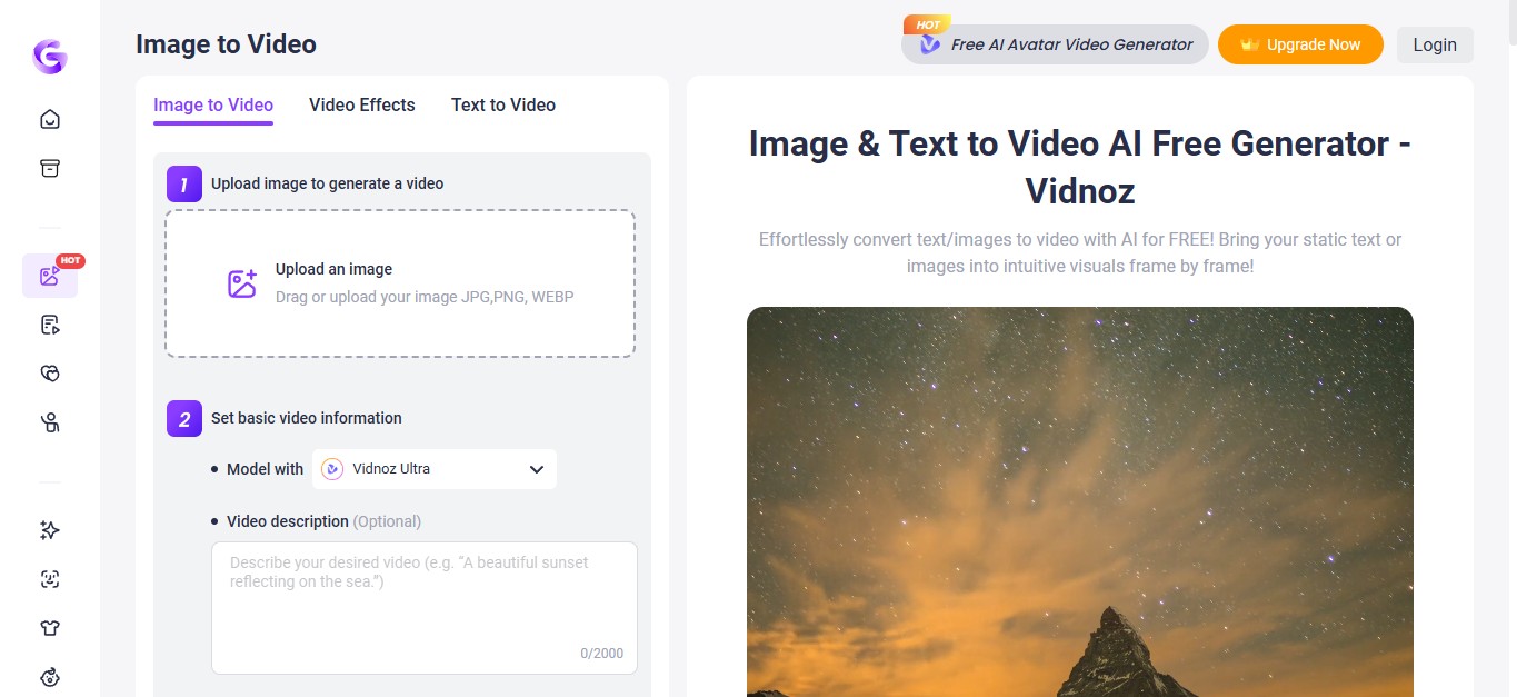 vidnoz ai image to video generator