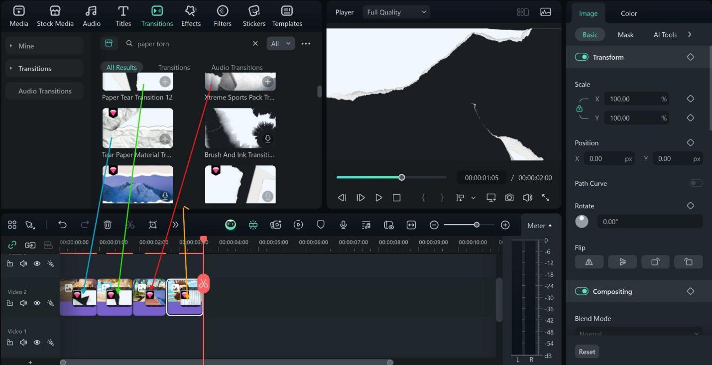 import the transition template