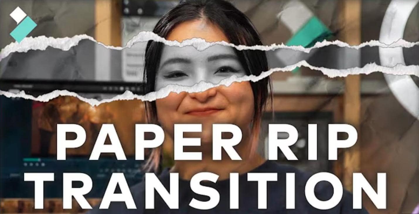 paper transition on filmora