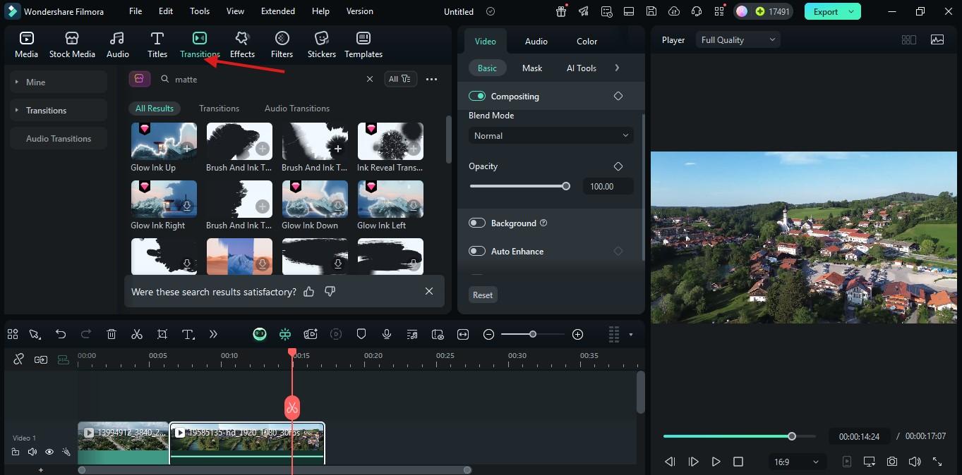 add transitions to clips