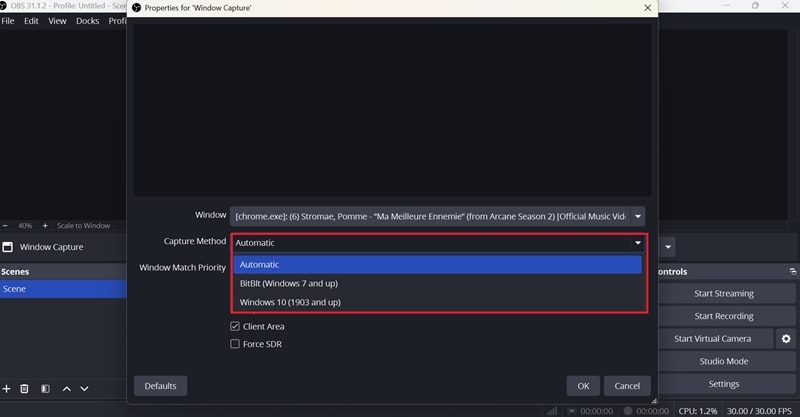 check obs capture method