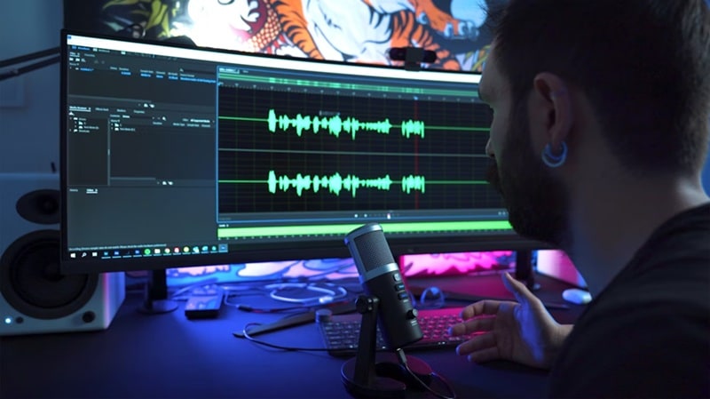 working on audio