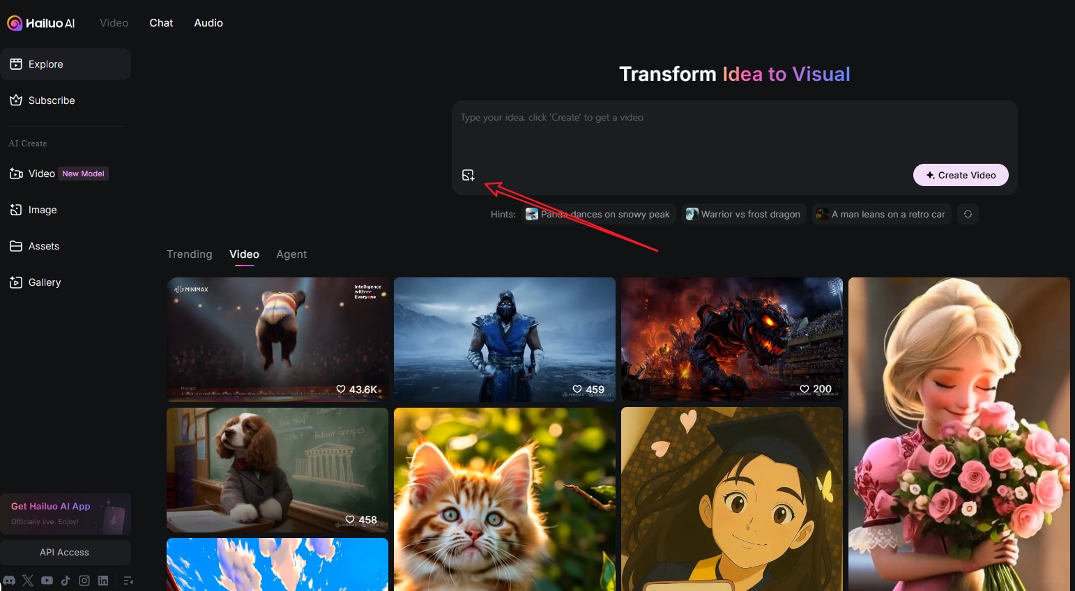 upload an image to hailuo ai