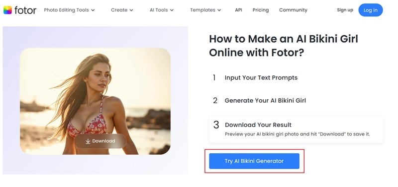 try ai bikini generator on fotor