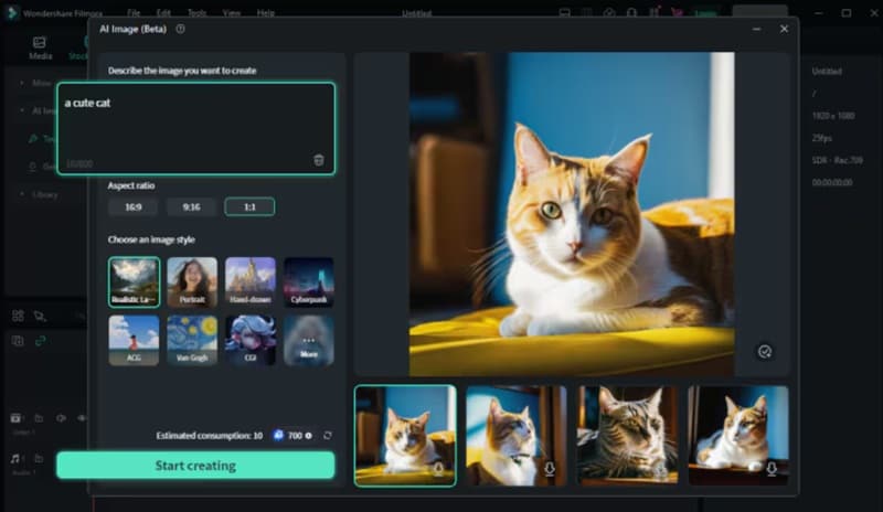 create bikini photo with filmora ai