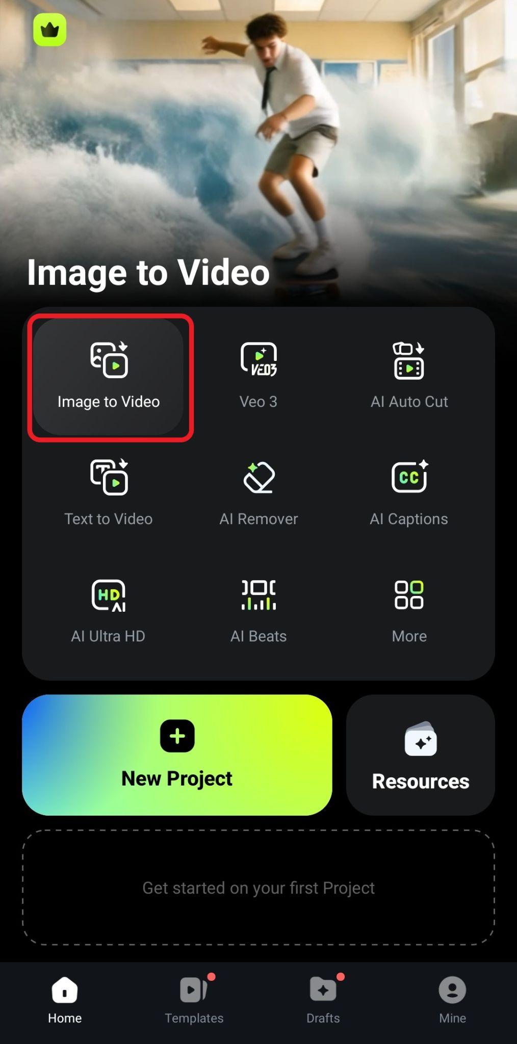 activate image to video feature mobile
