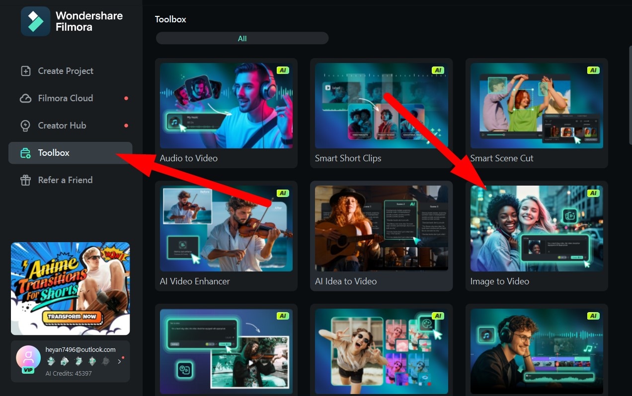 find image to video feature desktop