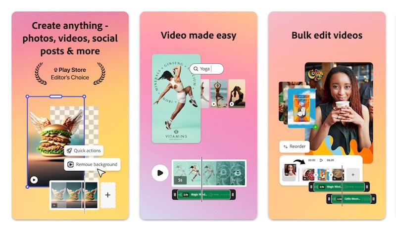 adobe express on play store