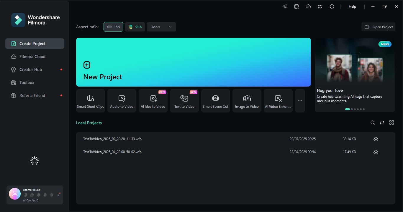 new project