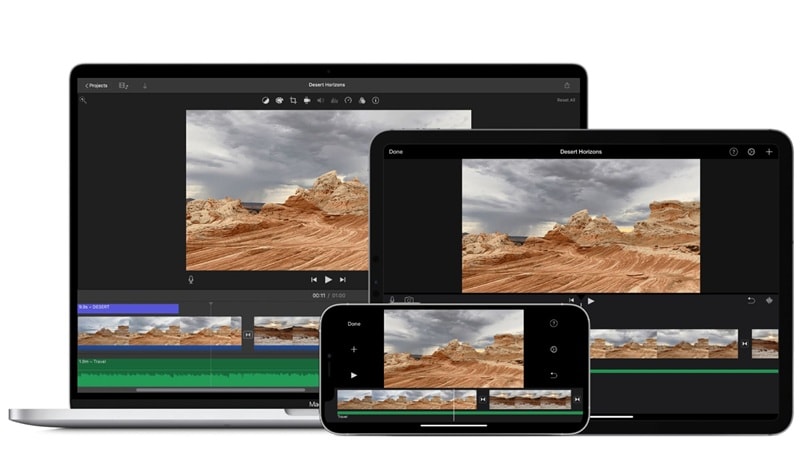 imovie interface in mac iphone ipad