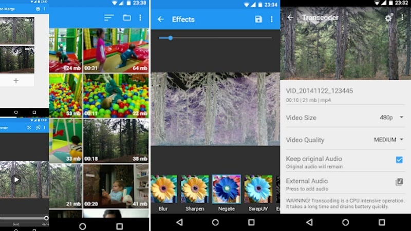 vidtrim mobile app interface