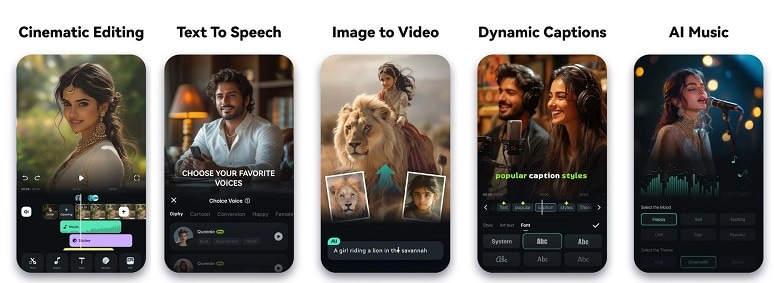 filmora mobile app interface