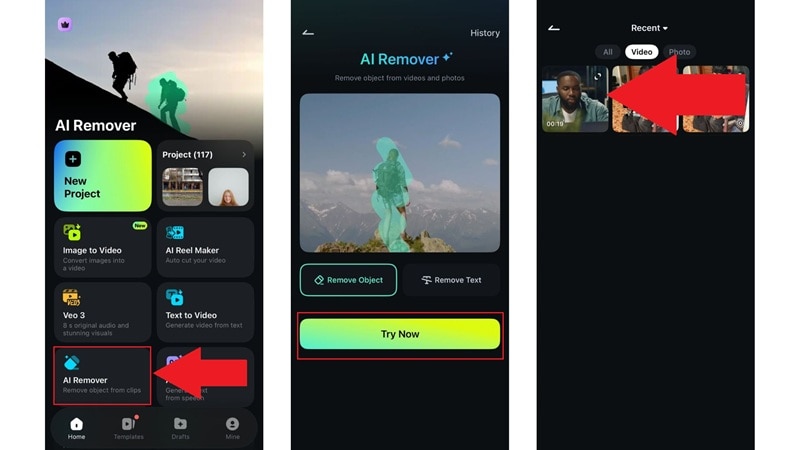 launch filmora and find ai remover