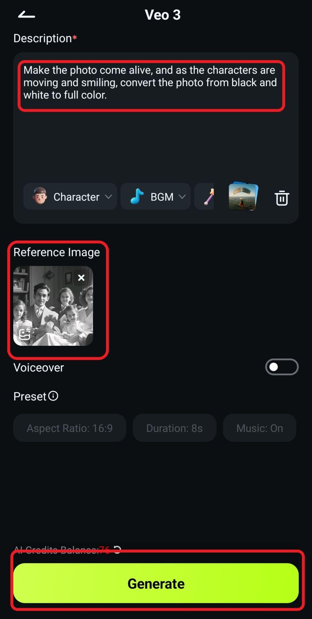 generate veo three video filmora mobile