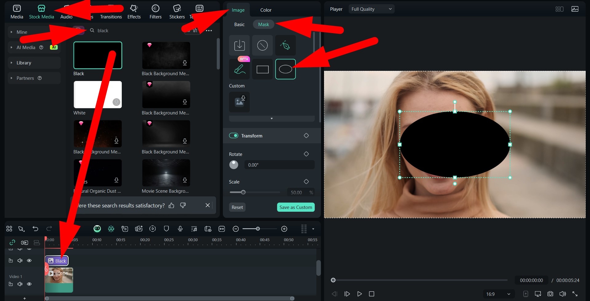add black frame with image masks
