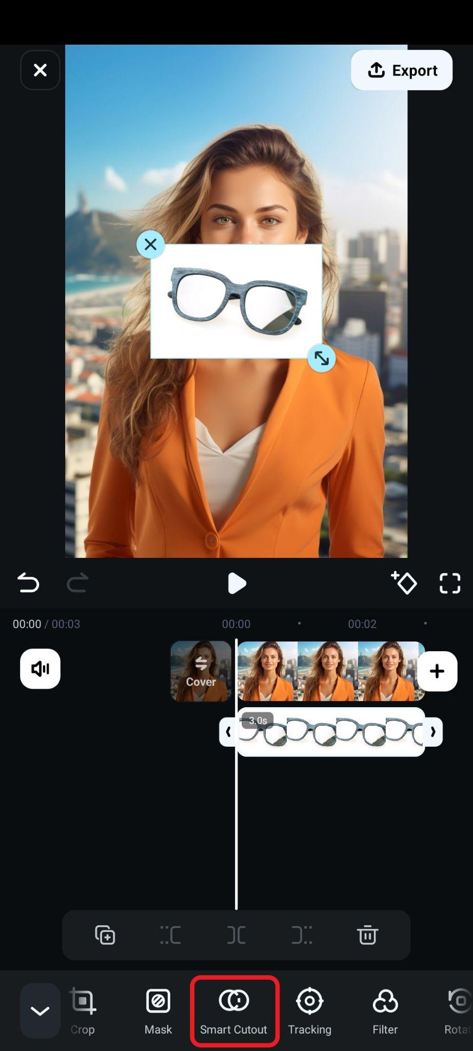 find smart cutout feature filmora mobile