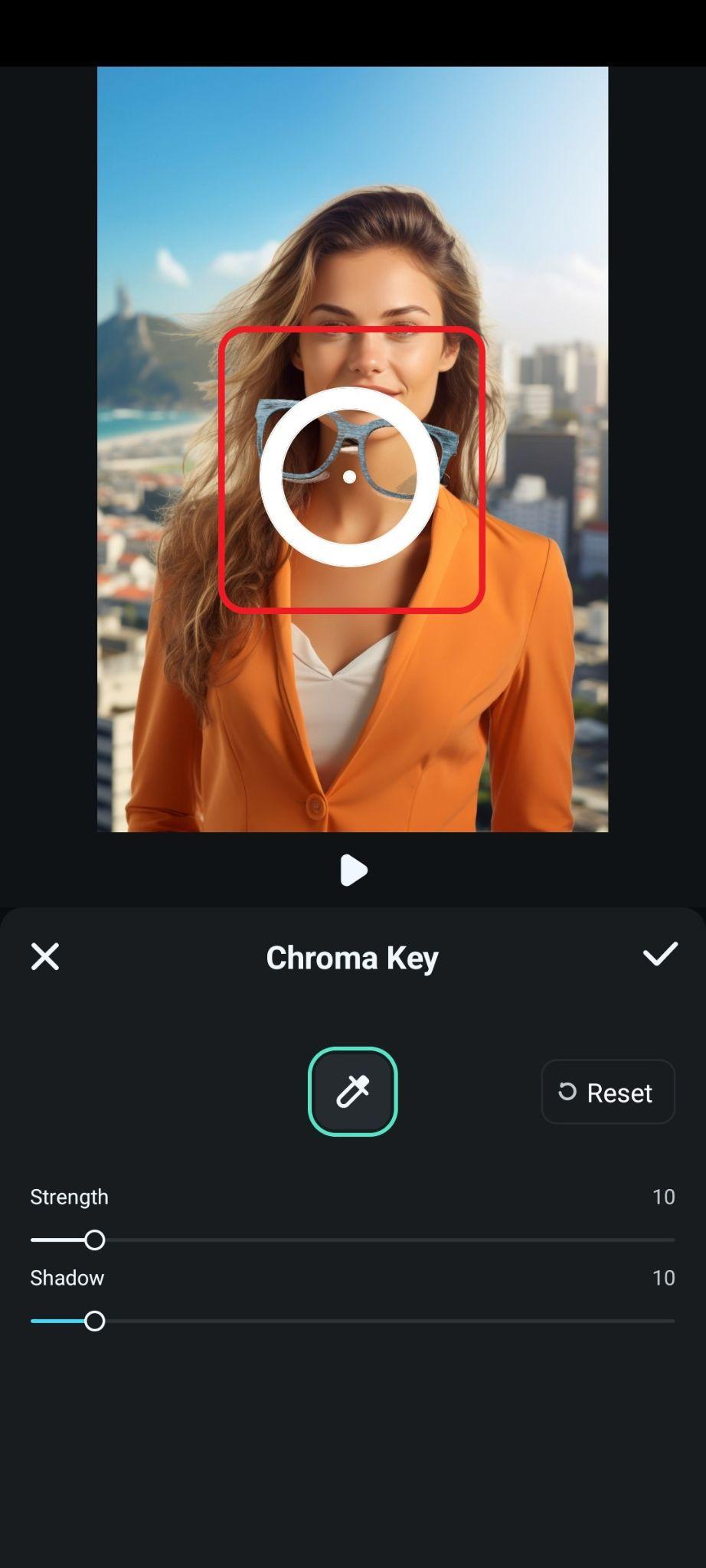adjust the chroma key feature mobile