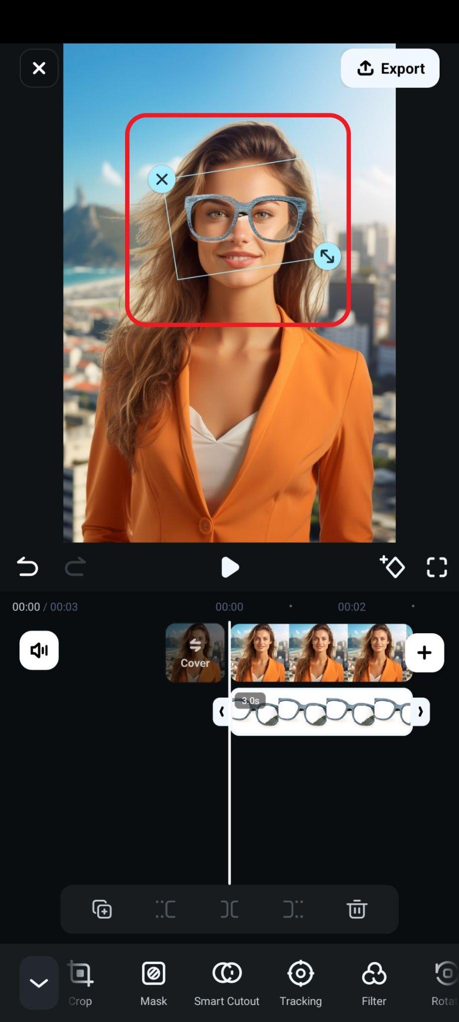 adjust size and position of glasses