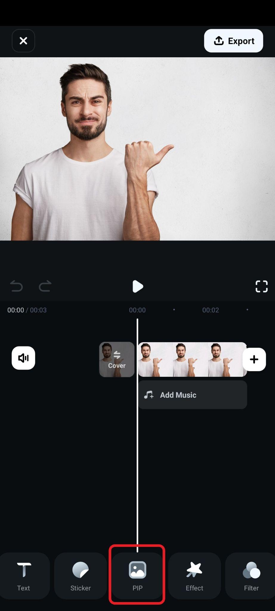 find and use pip feature filmora