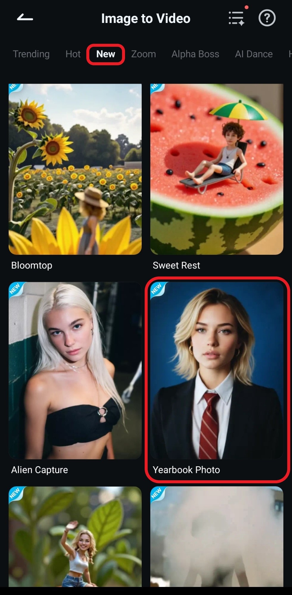 select yearbook photo image to video