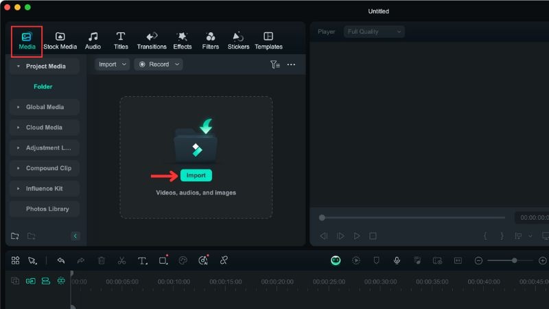 import a video clip to filmora
