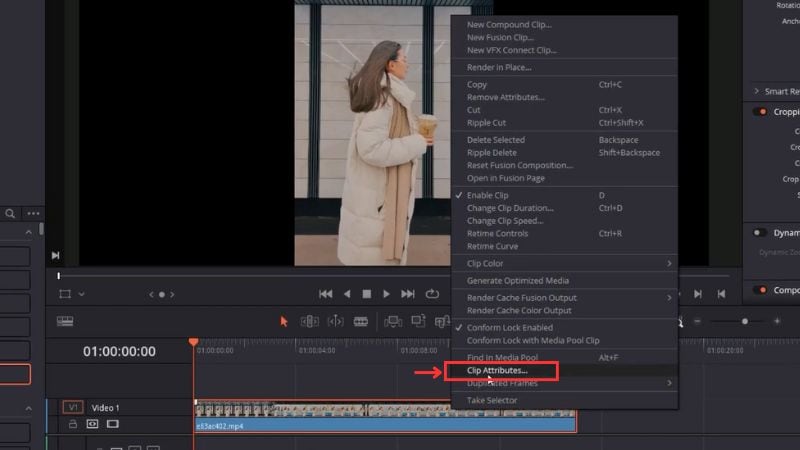 rotate video with clip attributes tool