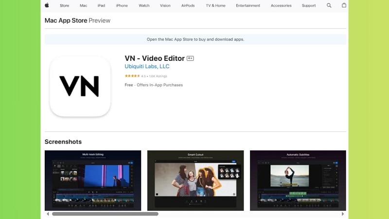vn video editor for Mac