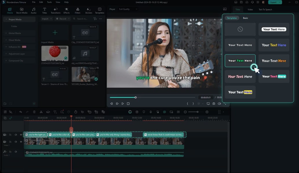filmora ai automatic caption