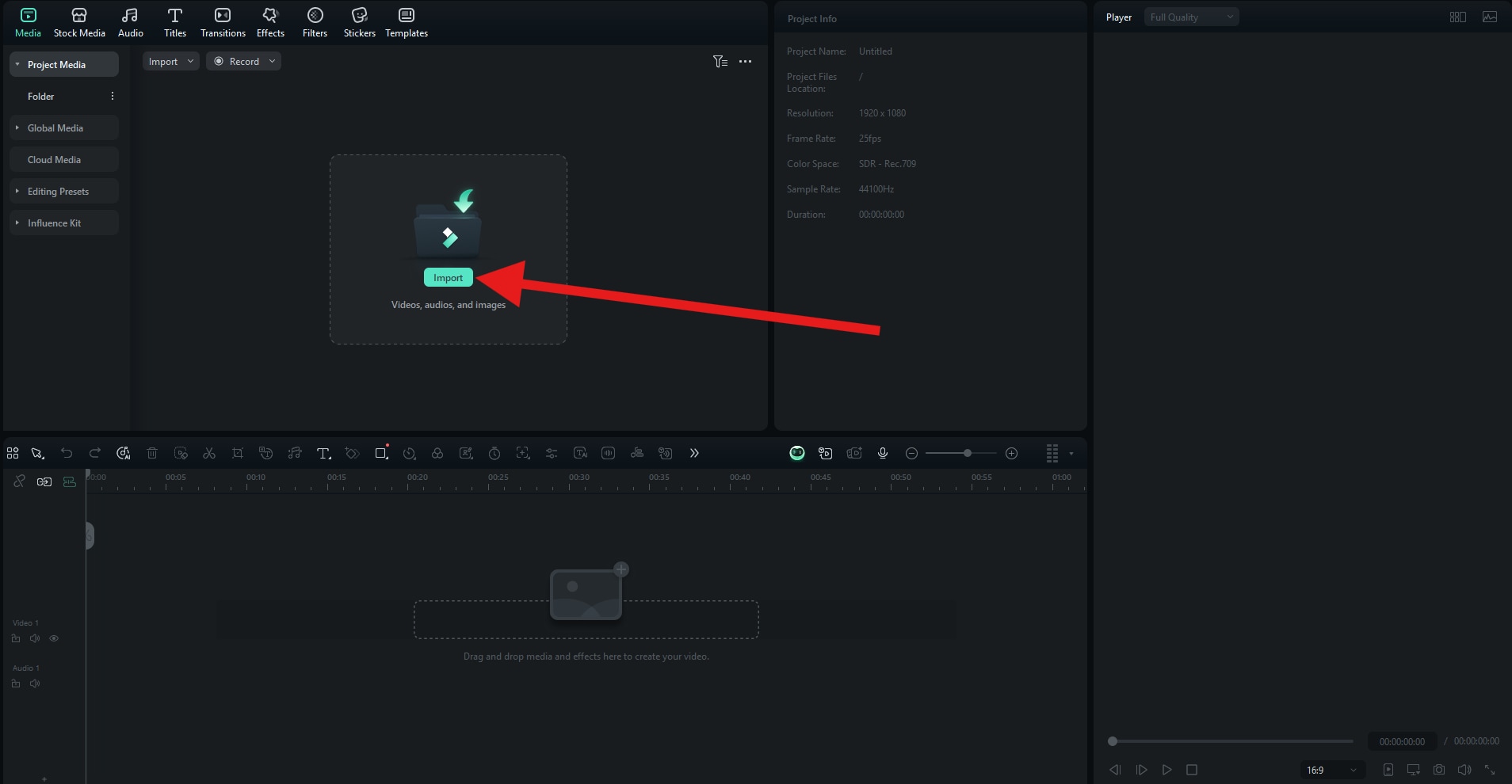 import photos and videos to filmora