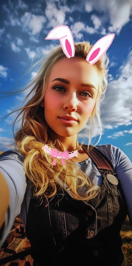 bunny ear filter with necklace filmora