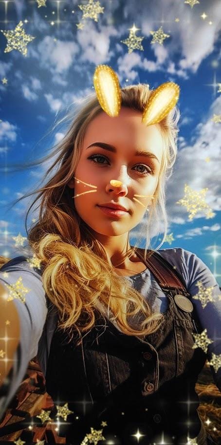 bunny face filter with stars filmora